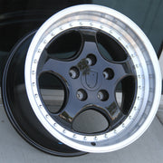 Porsche Wheels 3344 18x8.5/18x9.5 5X130 Black Machined fit 911 Carrera 996 Narrow Body 1990-1998
