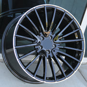 Mercedes Benz Wheels 2054 19x8.5/19x9.5 5x112 Black Machined Lip fit C E CL CLK SLK S Class 300 350 450 550