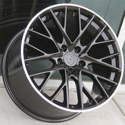 Porsche Wheels 5541 21x9.5/21x11.5 5x130 Gloss Black Machined Tip fit Panamera GTS Turbo