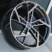 Audi Wheels 809 21x9.0 5x112 Black Machined fit A5 S5 A6 S6 A7 A8 Q3 Q5 SQ5