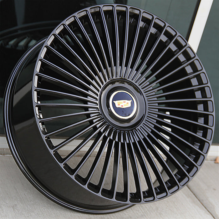Cadillac Wheels CD02 22x10 6x139.7 Gloss Black fit Escalade