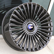 Cadillac Wheels FF02 22x10 6x120 Flow Forged Gloss Black fit XT5 XT6 with Floating Caps