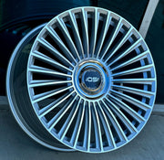 Land Rover Wheels OS FF02 24x10 5x120 Flow Forged Silver Machined fit Range Rover Sport SVR HSE Autobiography