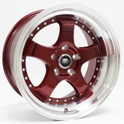 MST Wheels Mt07 Candy Red Machined Lip