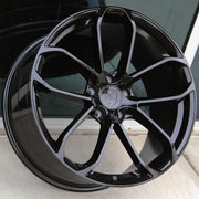 Porsche Wheels 2212 22x9.5/22x11.5 5x130 Gloss Black fit Cayenne S GTS Turbo