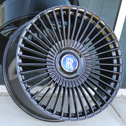 Rolls Royce Wheels CD02 24x10 5X120 Gloss Black fit Phantom Dawn Ghost Wraith with Floating Caps