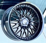 Honda Wheels W001 18x8.5 5x114.3  Flow Forged Gloss Black fit Accord Civic CR-V Breeze Clarity Avancier R Style