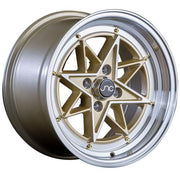 JNC Wheels JNC025 Gold Machined Face Gold Rivets