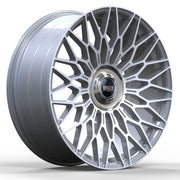 Cadillac Wheels FF01 24x10 6x139.7 Flow Forged Silver Machined fit Escalade Platinum EXT ESV Floating Caps