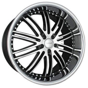 XIX Wheels X23 Black Machind Face Stainless Steel Lip