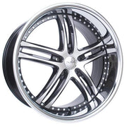 XIX Wheels X15 Black Machind Face Stainless Steel Lip