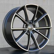 Audi Wheels 5477 19x8.5 5x112 Gunmetal Machined fit A3 S3 A4 S4 A5 S5 A6 Q3 Q5