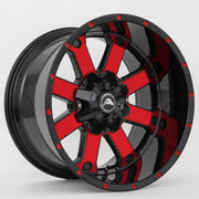 American Offroad Wheels A108 Black Machine Red
