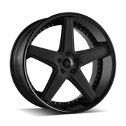 Azad Wheels AZ008 Matte Black Face Gloss Black Lip