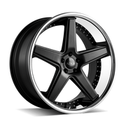Azad Wheels AZ008 Semi Matte Black Stainless Chrome Lip
