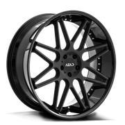 Azad Wheels AZ77 Matte Black Face Gloss Black Lip