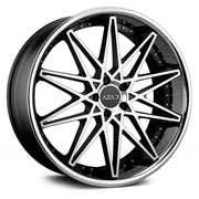Azad Wheels AZ41 Black Machined Stainless Chrome Lip