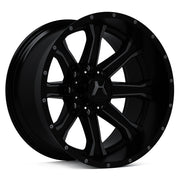 Hartes Metal Wheels Strike Black Milled Dimple Satin Lacquer