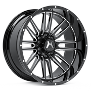 Hartes Metal Wheels Whipsaw Black Milled Dimple Spoke