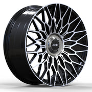 OS Wheels FF01 Flow Forged Gloss Black Machined Face with Floating Caps