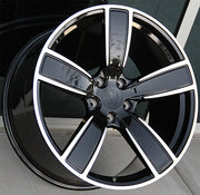 Porsche Wheels P005 22x10 5x130 Black Machined fit Cayenne S GTS Turbo