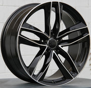 Audi Wheels 1196 18x8 5x112 Black Machined fit A3 S3 A4 S4 A6