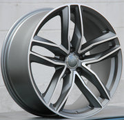 Audi Wheels 1196 21x9.0 5x112 Gunmetal Machined fit A5 S5 A6 S6 A7 A8 Q3 Q5 SQ5 Q7 Q8