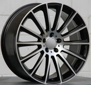 Mercedes Benz Wheels 1241 19x8.5/19x9.5 5x112 Black Machined fit C E CL CLK SLK S Class 300 350 450 550