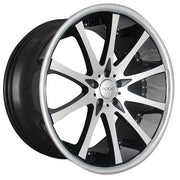 XIX Wheels X49 Black Machind Face Stainless Steel Lip
