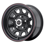 American Racing Wheels AR767 Gloss Black Steel With Red And Blue Stripe